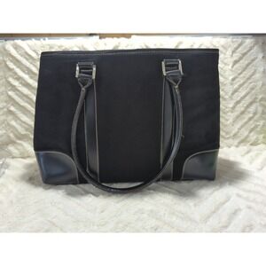 Ralph Lauren Women's Black Suede Tote Handbag 17"x12"